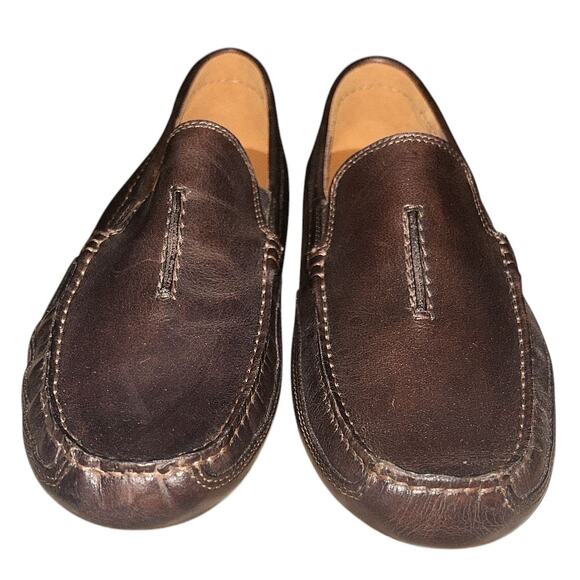 Clarks Ashmont Race Leather Smooth Brown Slip On Loafers Men’s 10